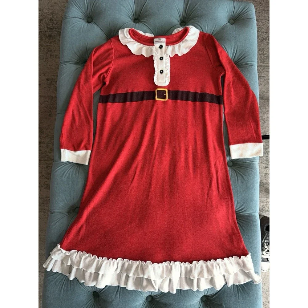 Hanna Andersson Red Mrs. Clause Elf nightgown - Size 10 140cm Girls Christmas
